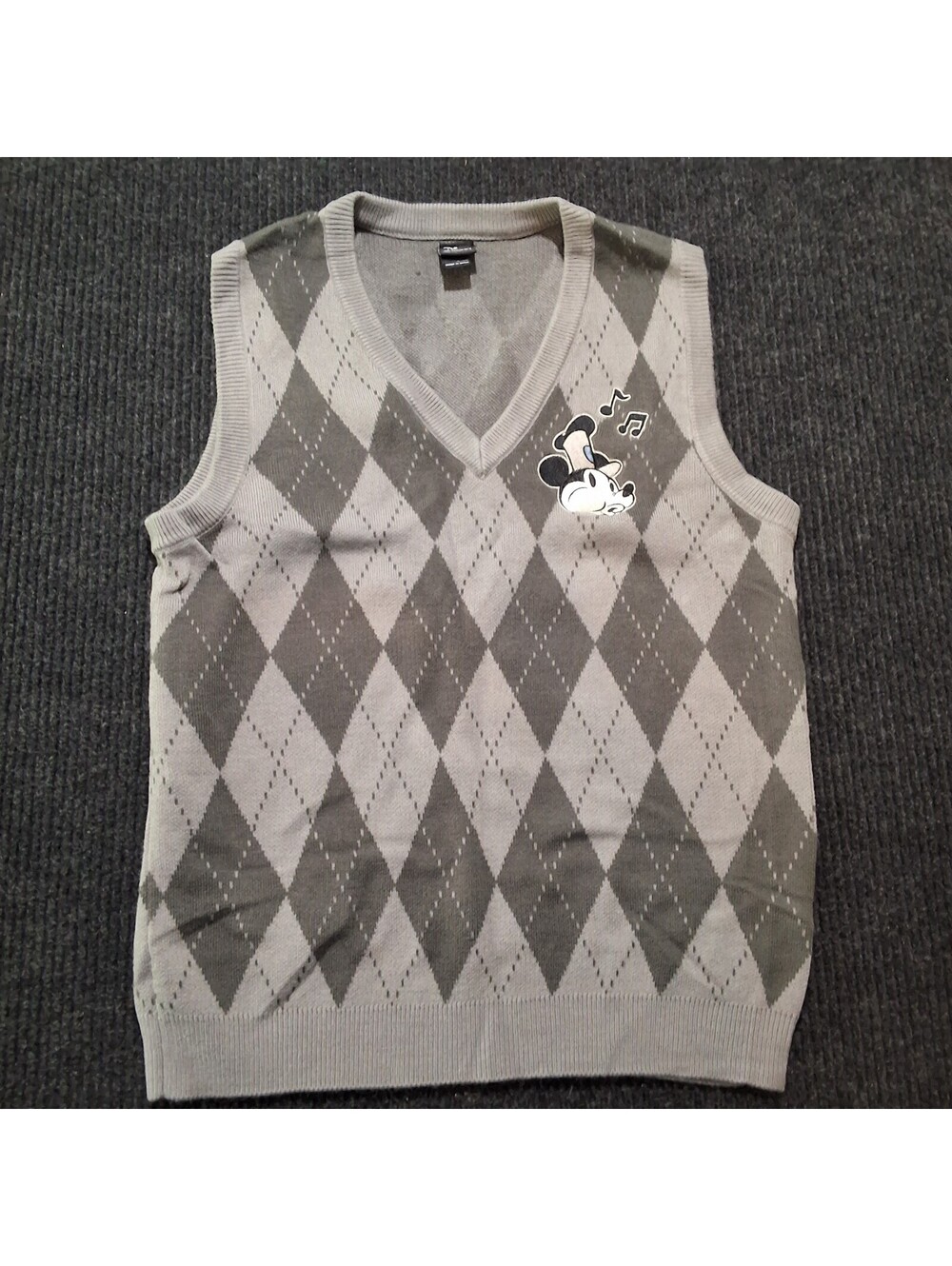 Hot topic Disney Steamboat Willie Argyle Sweater Vest XS